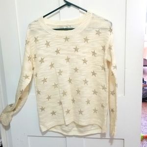 Cream sweater with gray stars